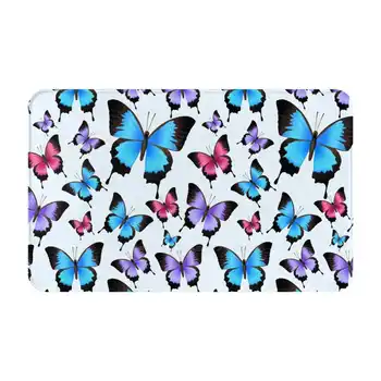 Синий узор бабочки | Розовый узор бабочки | Милая маска для лица с бабочкой | Забавная бабочка Домашний декор Мягкая подставка для ног Комната
